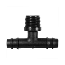 Тройник 16мм, с наружной резьбой 3/4" для капельной линии