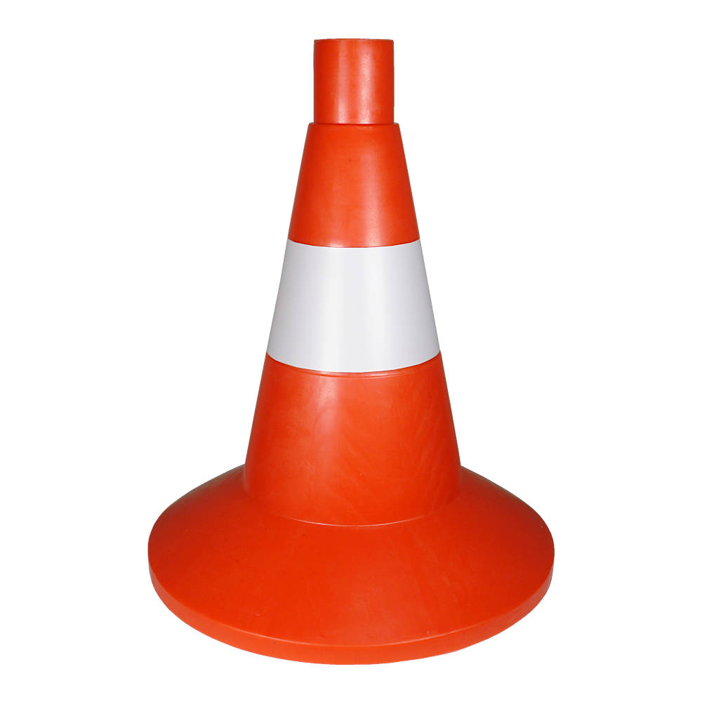 Конус дорожный h=320мм, 1 БЕЛАЯ полоса, мягкий